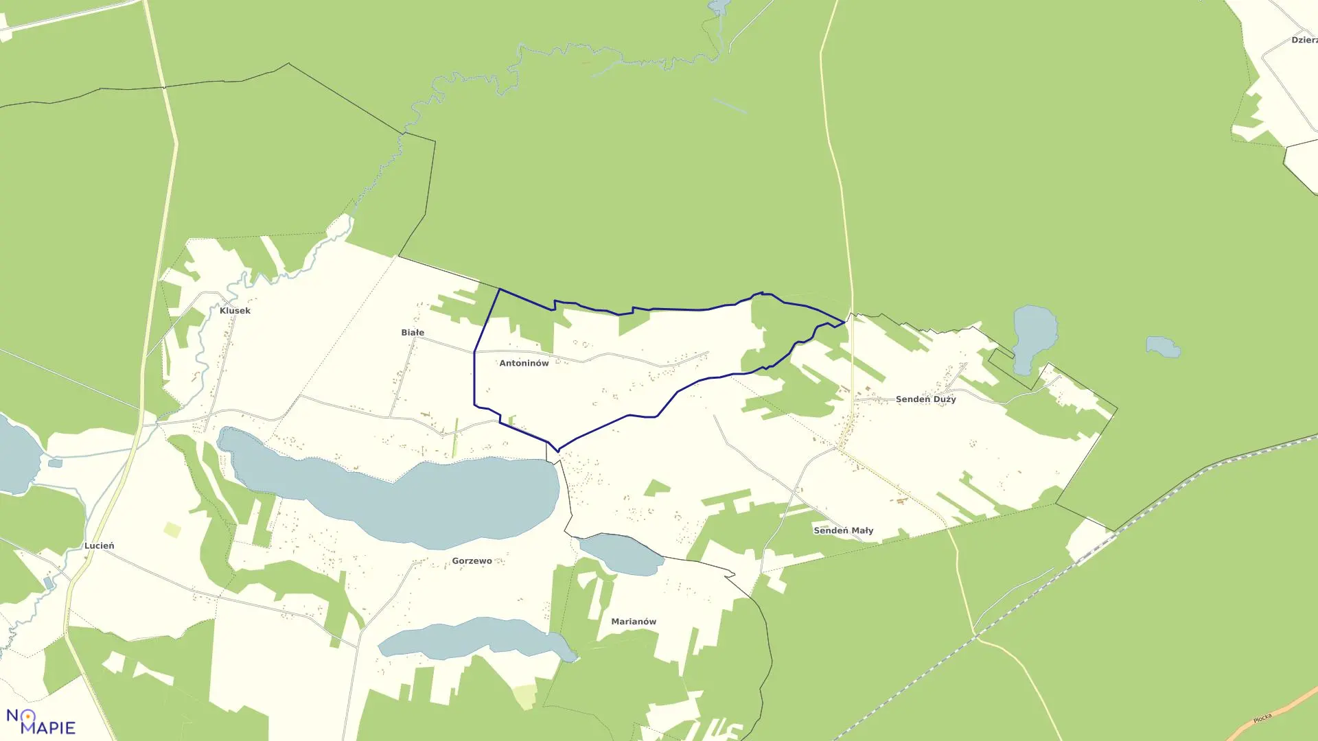 Mapa obrębu ANTONINÓW w gminie Gostynin