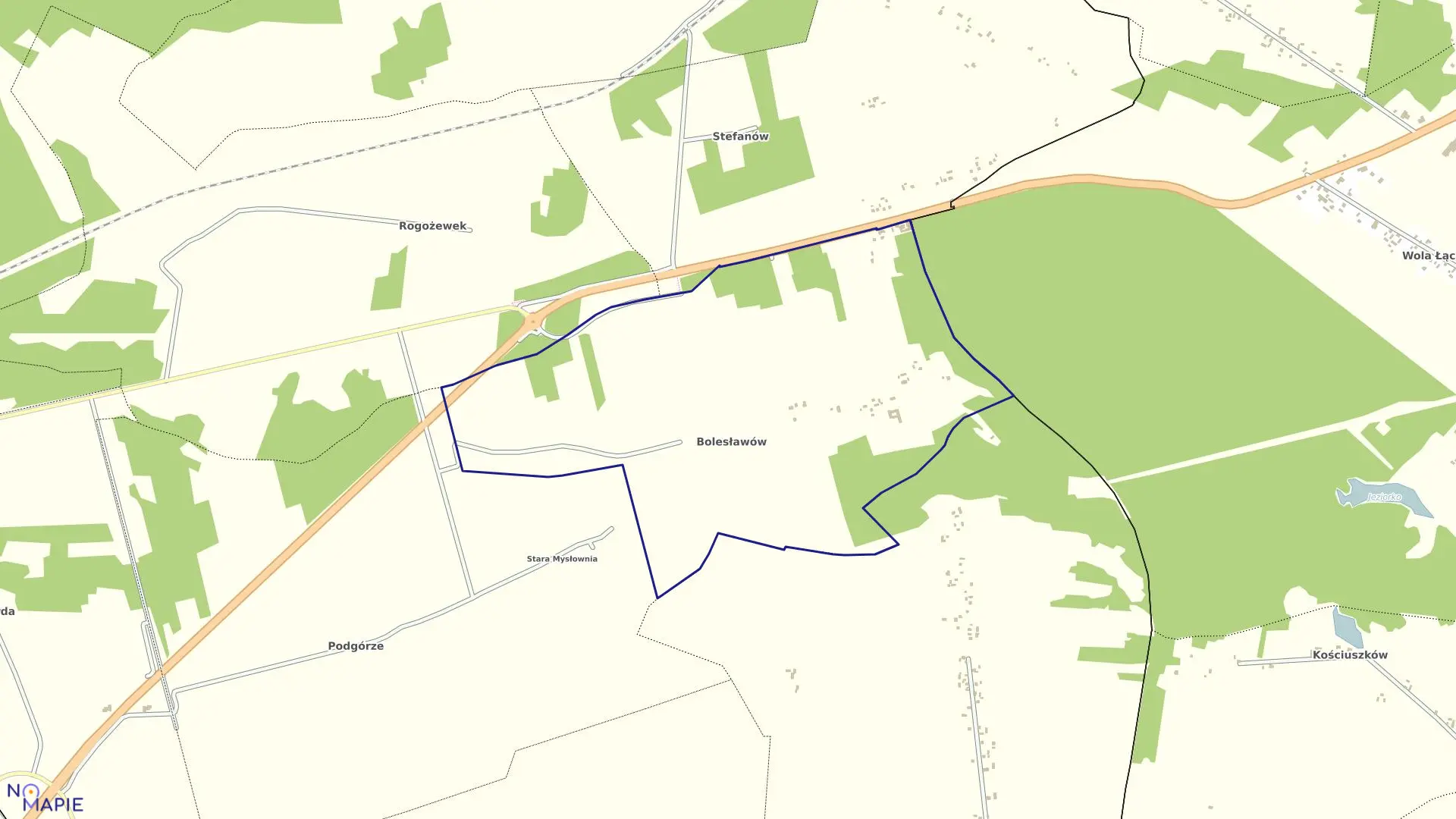 Mapa obrębu BOLESŁAWÓW w gminie Gostynin